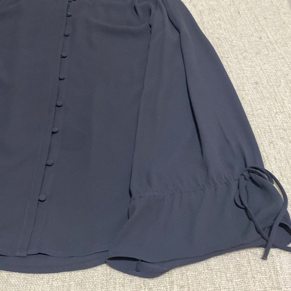 Loft Dark Gray Long Sleeve Button Down Blouse - Picture 9 of 9
